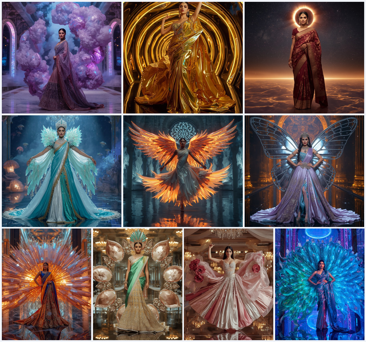 10+ Holographic Scale-Sequin Waterfall Modern Saree AI Prompts for Earthy Elegance via Gemini and ChatGPT - Main Thumbnail