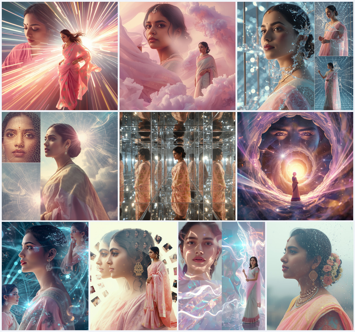 10+ Luminous Georgette Saree AI Prompts to Create Flowy Fashion Photos with Bright Daylight and Minimalist Style - Main Thumbnail