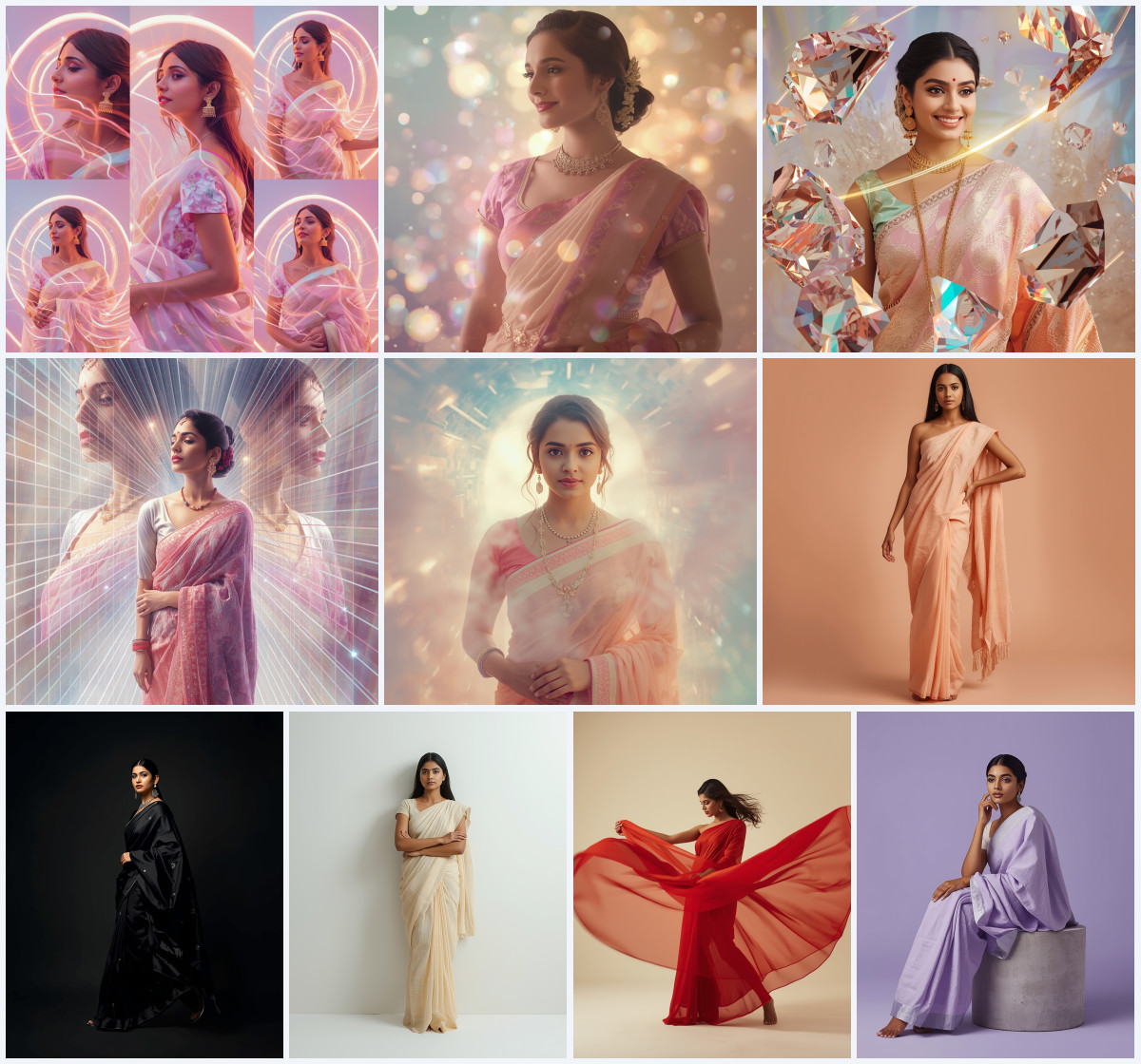 10+ Satin Saree AI Prompts for Sunlit Festive Instagram Aesthetics
