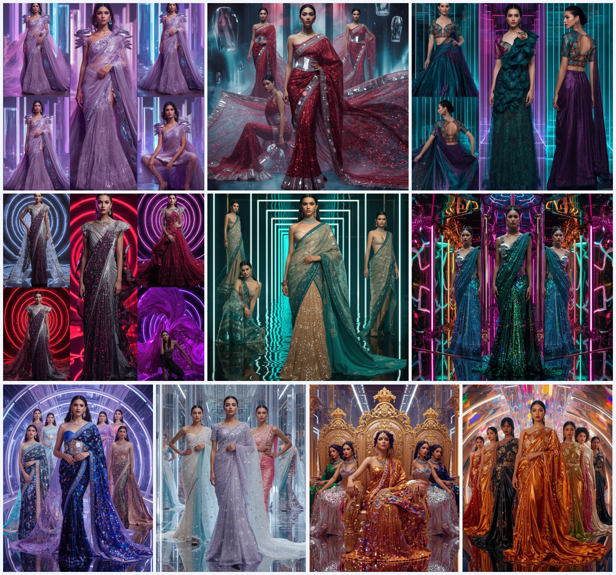 10+ Trendy Fancy Saree AI Prompts with Ruffle Designs and Pleated Drapes via Gemini, Grok, and ChatGPT