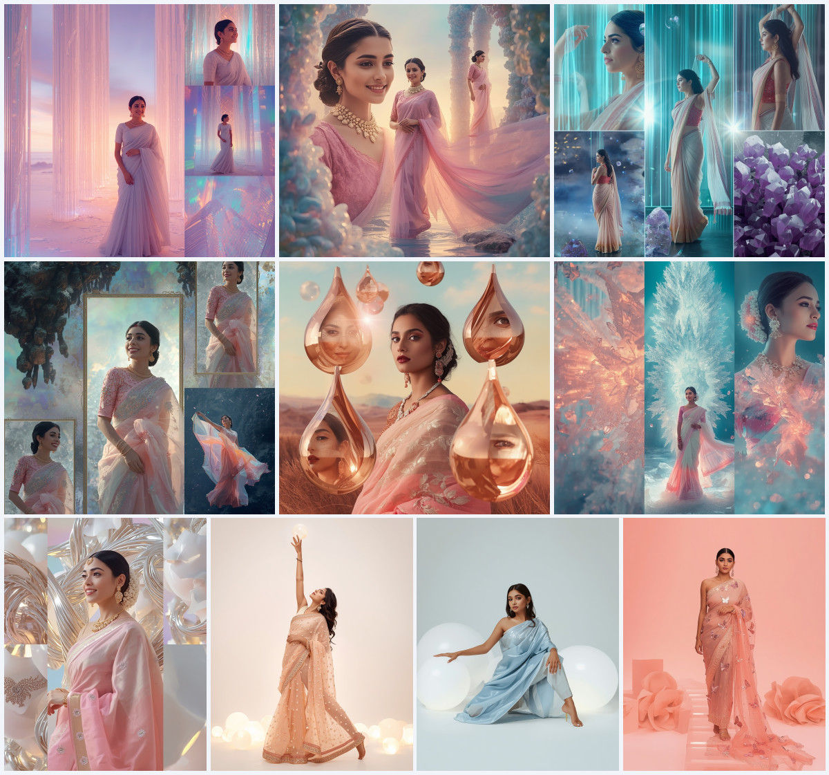 New 10 Saree AI Prompts for Abstract Light Painting Art - Main Thumbnail