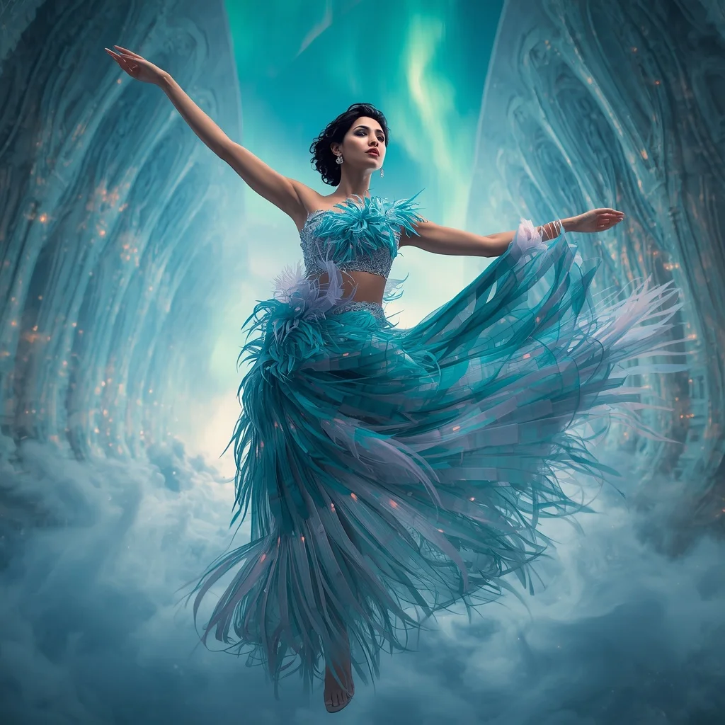 Aurora Plasma Feather Saree with Sky Energy Rift | New Instagram Trend Prompt For Girl Love