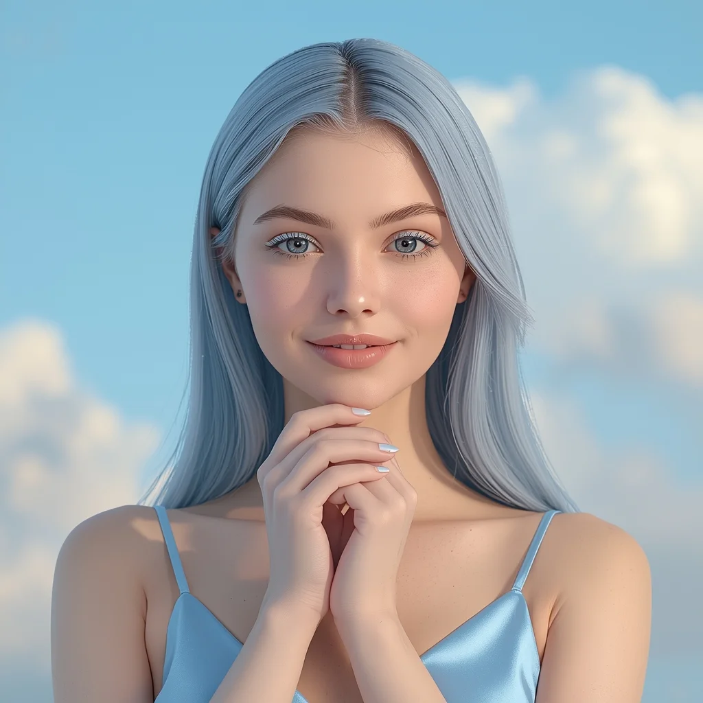 Baby Blue Sky Angelic Influencers Portrait 2026 | Ai Video Generator Prompt
