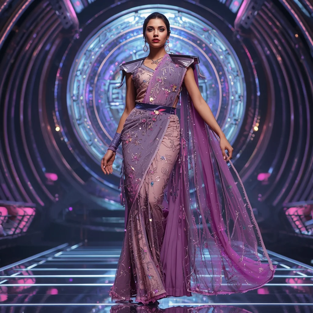 Cosmic Orchid Radiance Apex Quantum Armor Saree with Floating Prism Energy Vault Sphere Nexus Core Reactor System | Gemini Ai Prompt Copy Paste