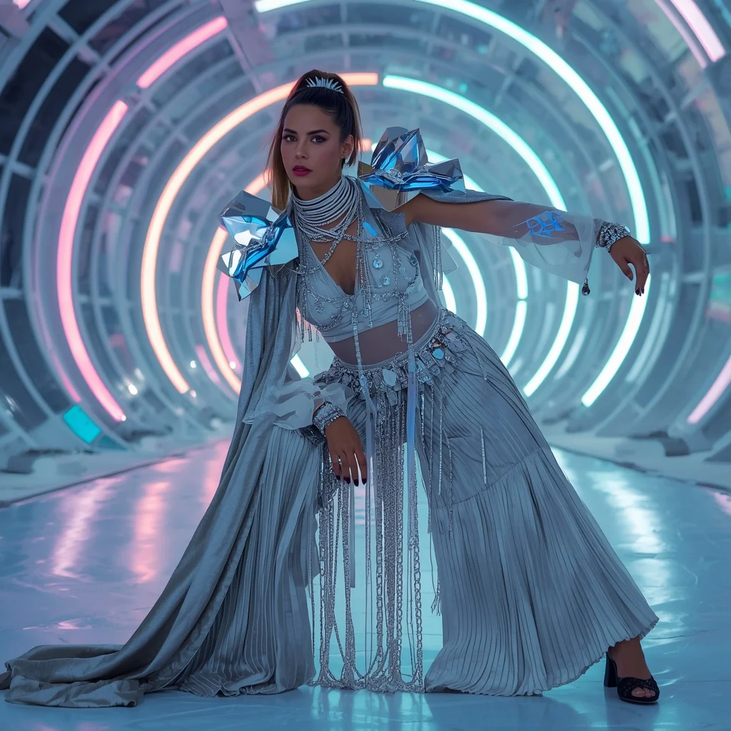 Crystal Meteor Queen Saree with Infinity Spiral Crystal Observatory | Gym Influencer Ai Prompt