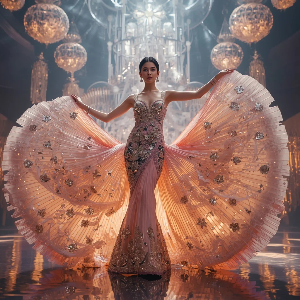 Crystal Opera House Saree with Floating Symphony Architecture Realm | Easy Ai Prompt