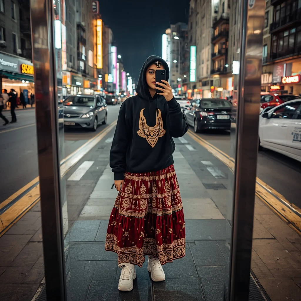 Cultural Fusion Street Selfie | Grok Ai Prompt