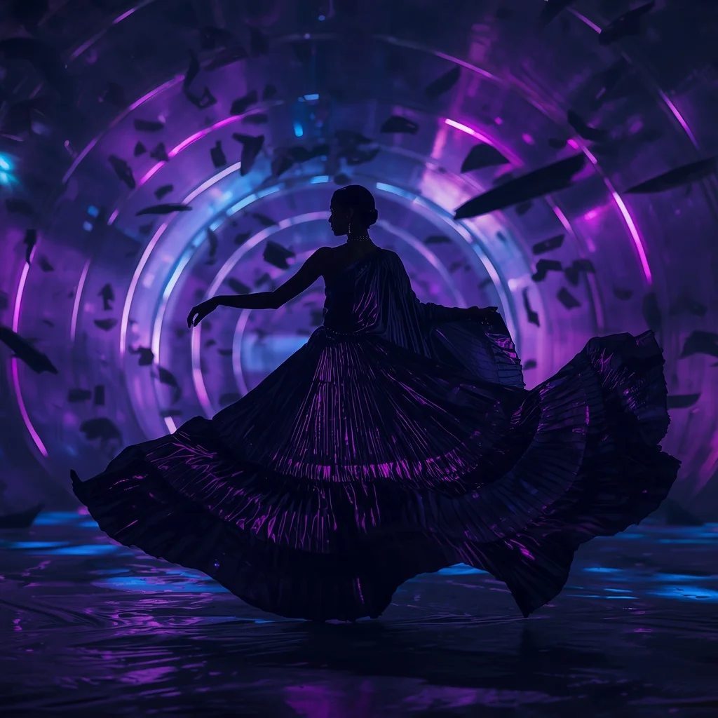 Dark Aurora Phantom Saree with Shadow Light Waves | Instagram Reel Ai Prompt