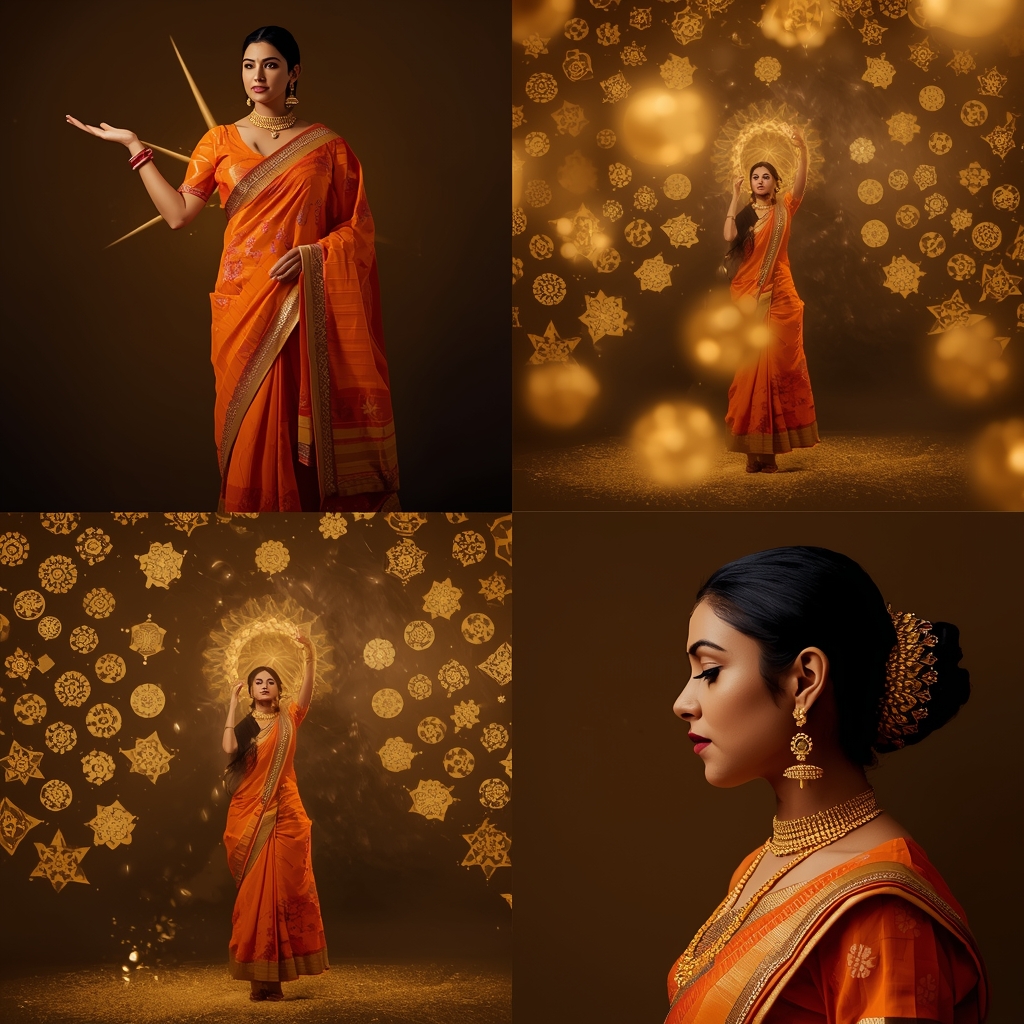 Festive Fancy Saree Acoustic Chladni Sand Storyboard | Cymatic Magic | Ai Photo Editing Prompt
