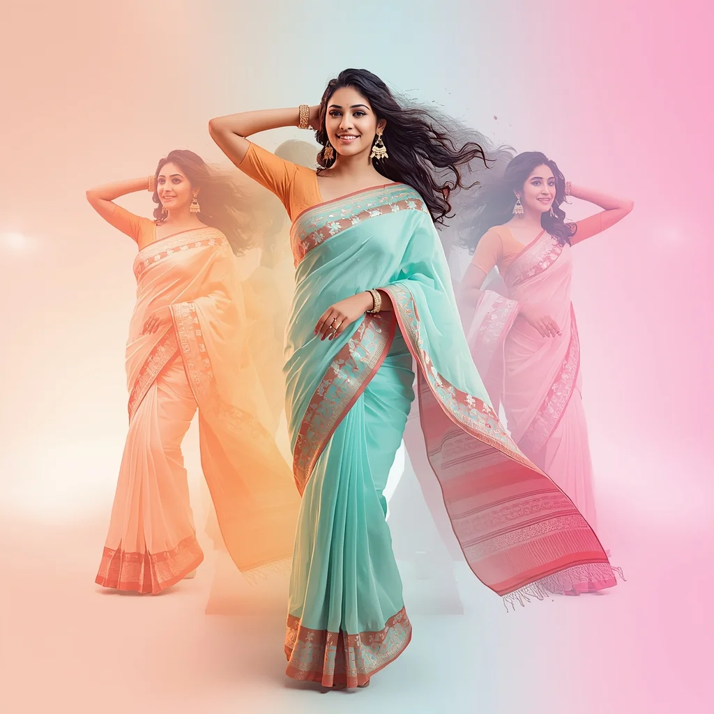 Festive Pastel Saree Anti Time Reverse Motion Echo Collage Premium Cinematic | New Trending Prompt Chatgpt