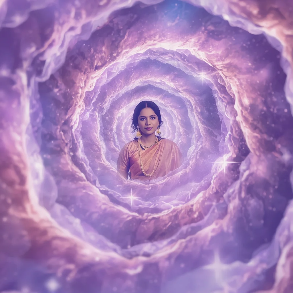 Festive Pastel Saree Aura Spiral Lavender Galaxy Collage Cinematic | Prompt Trending Girl 2026