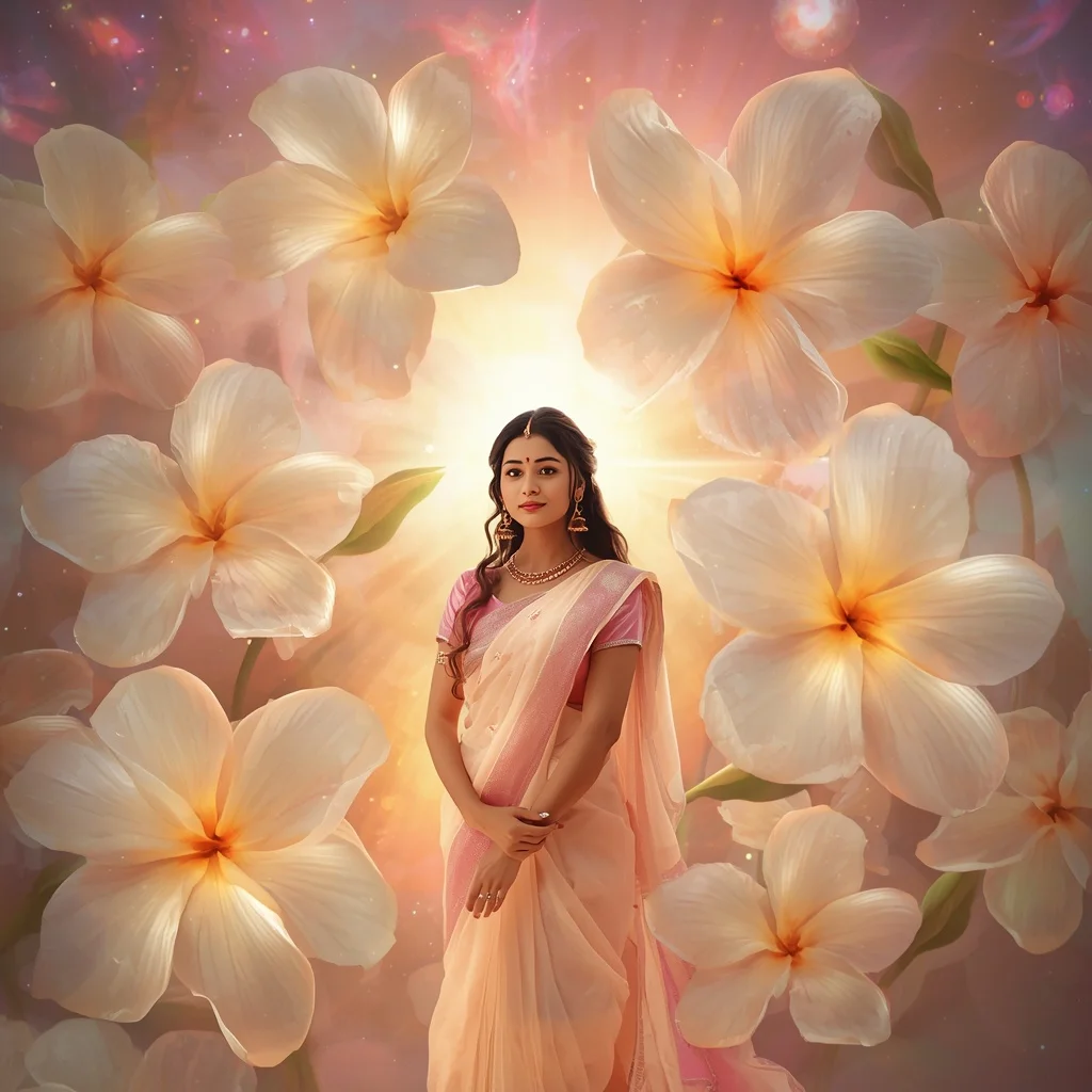 Festive Pastel Saree Light Gardenia Nebula Collage Cinematic | Prompt For Gemini