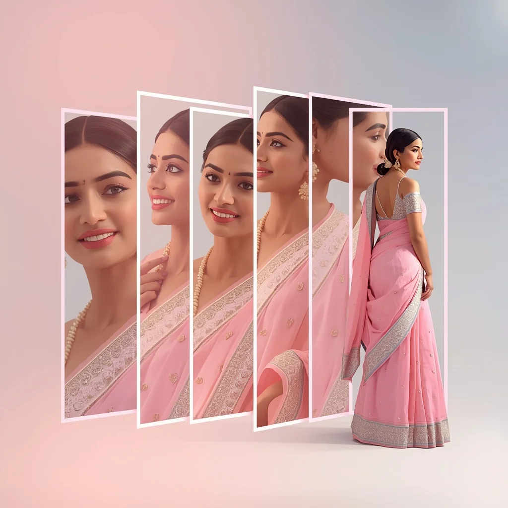 Festive Pastel Saree Loop Frame Collage | Indian Girl Endless Cycle Aesthetic Cinematic Viral Prompt | Ai Gemini Saree Prompt