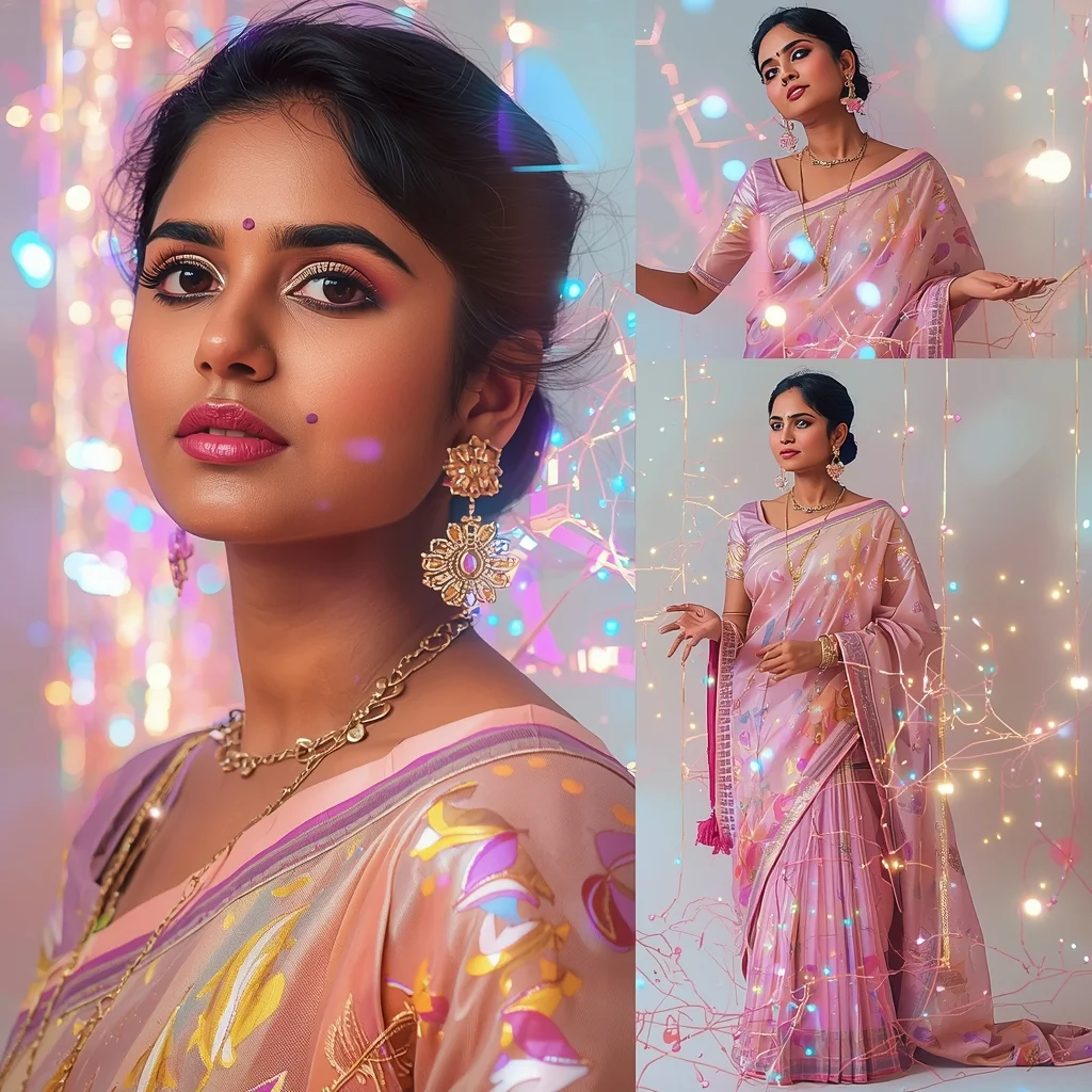 Festive Pastel Saree Reality Generates Possibility Engines Collage | Creation Multipliers Luxury Prompt | Prompt Gemini Saree