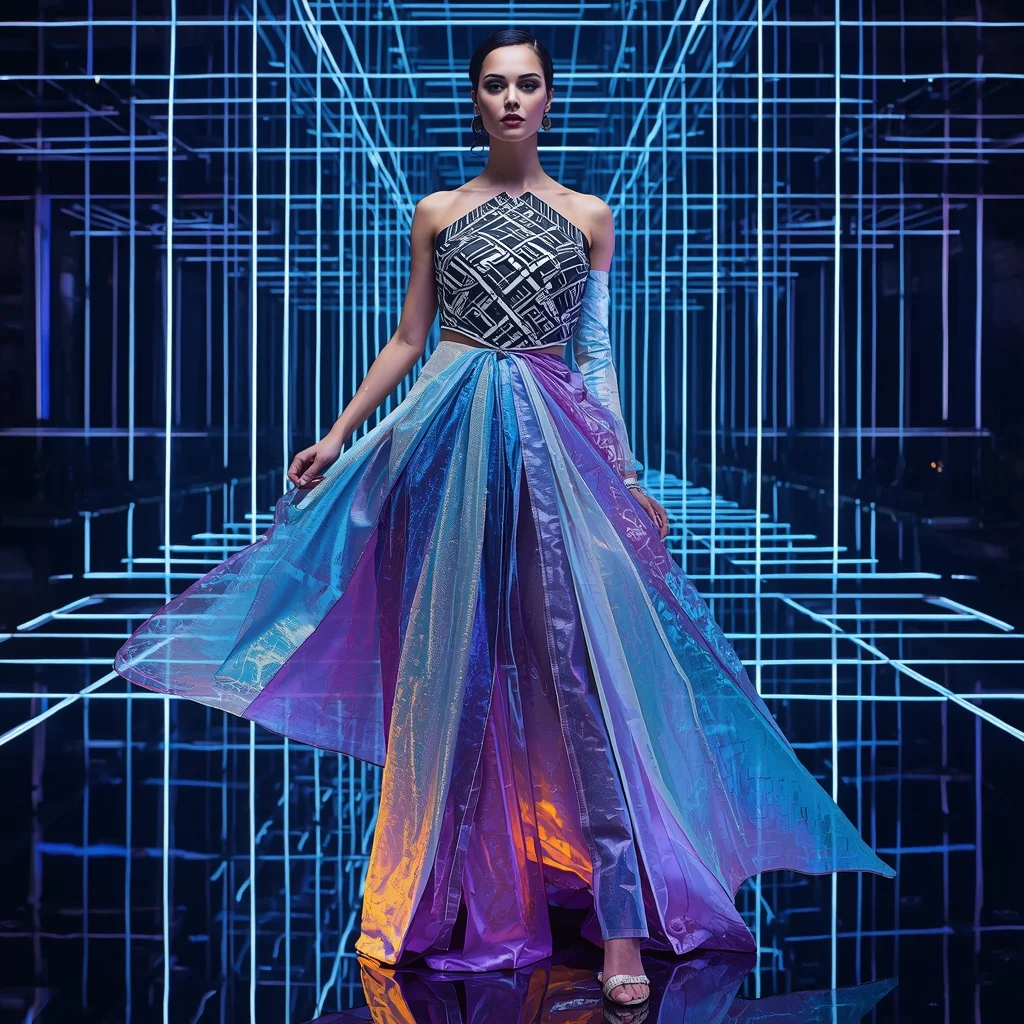 Infinity Prism Saree with Recursive Light Geometry | Gemini AI Photo Prompt Copy Paste Trending Girl 2026