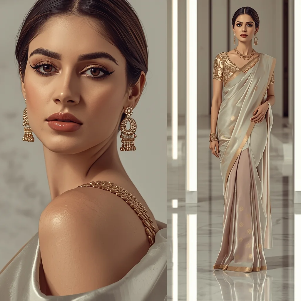 Luxury Marble Floor Reflection Saree Shoot | High Fashion Prompt | Cinematic Saree Ai Prompt
