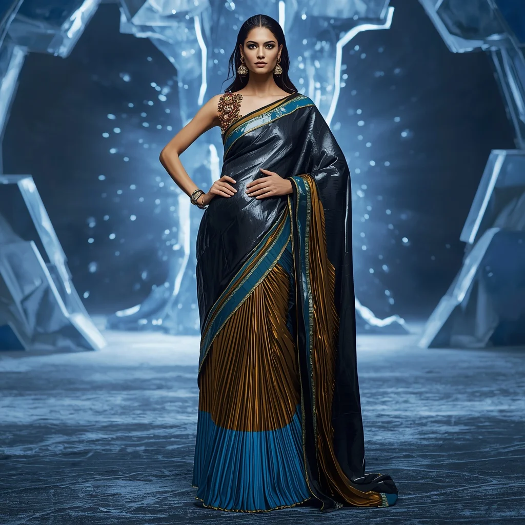 Magnetic Wave Core Saree with Energy Storm Dome | New Instagram Trend Prompt For Girl And Boy Copy And Paste