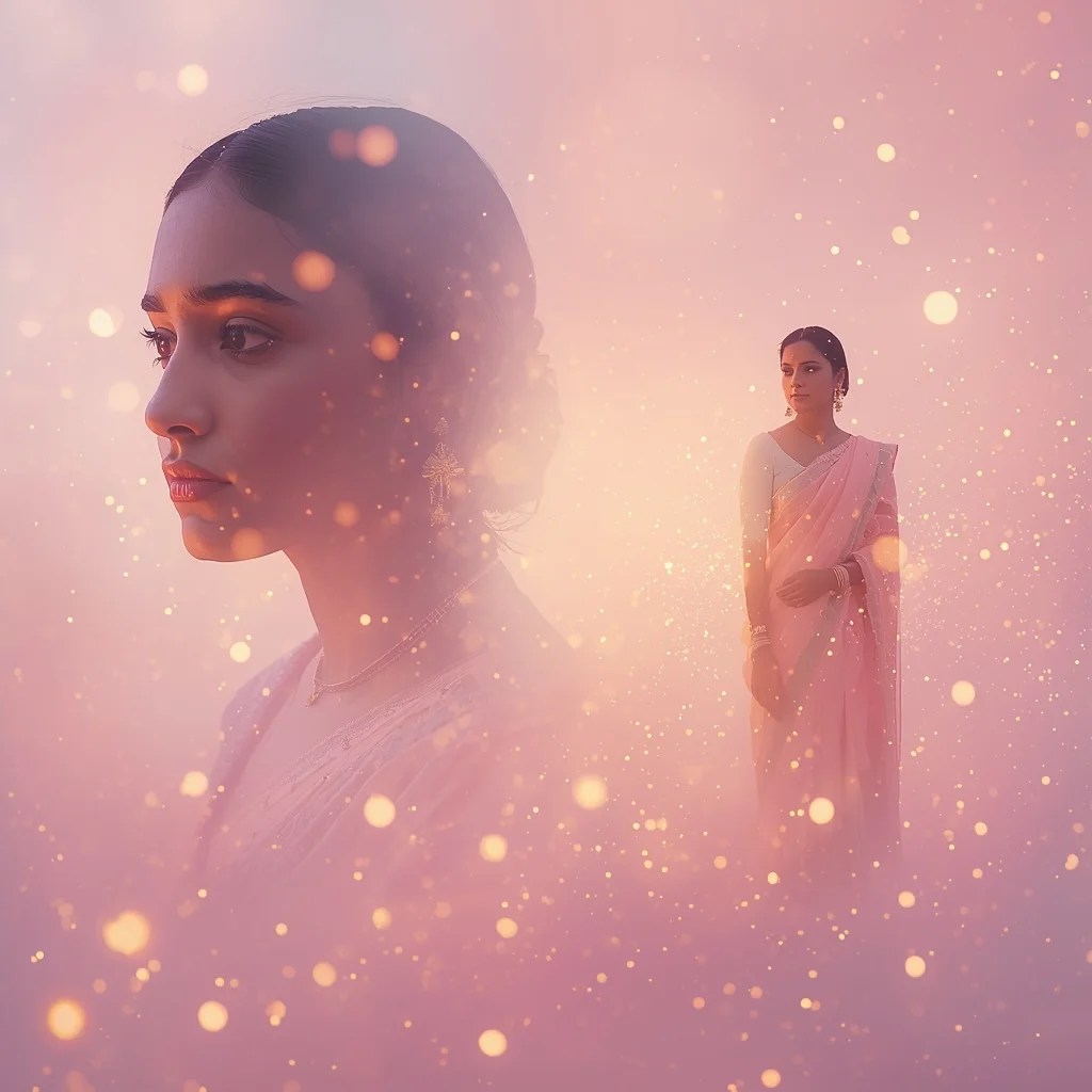 Pastel Saree Dream Particle Fog Infinite Immersion Light Field Cinematic Viral Prompt | Bridal Saree Ai Prompt For Instagram Reel