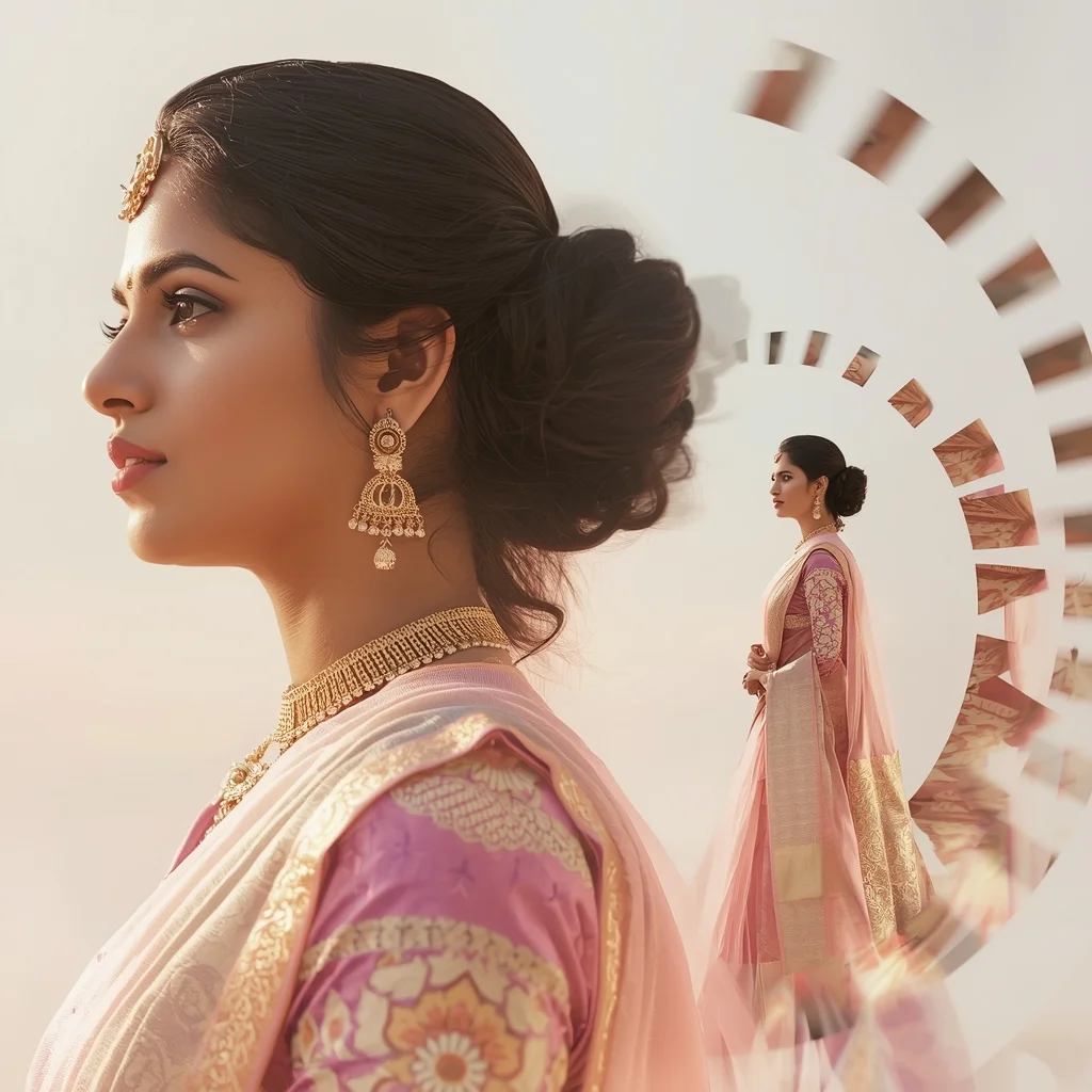 Pastel Saree Hyper Time Recursive Fragment Loop Collapse Cinematic Viral Prompt | Gemini Ai Saree Photo