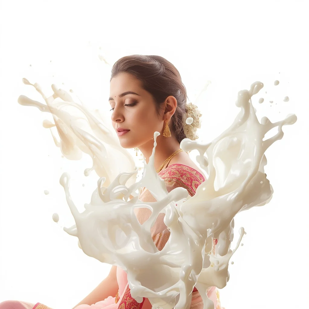 Pastel Saree White Ink Splashes Lite Background Premium Prompt | Instagram Carousel Ai Prompt