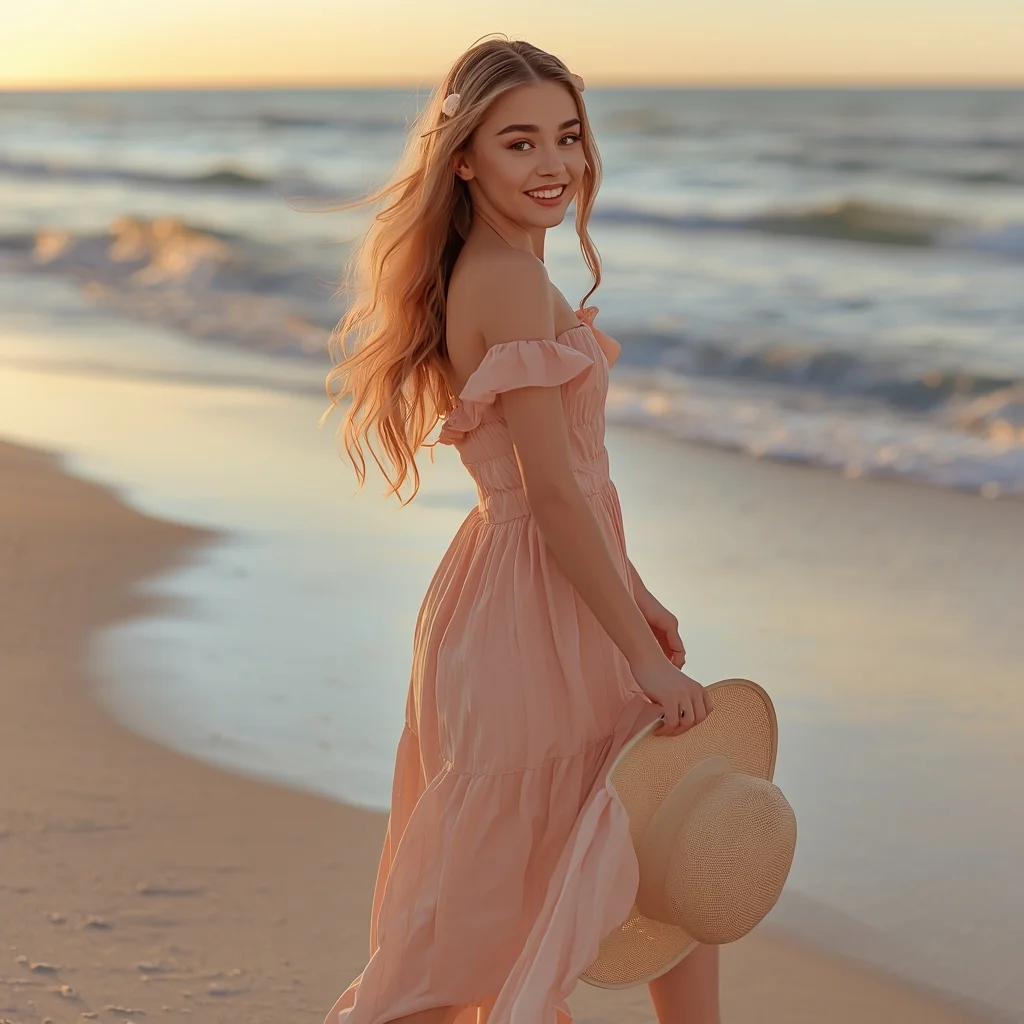 Peach Pastel Sunset Beach Vibes | Festival Prompt