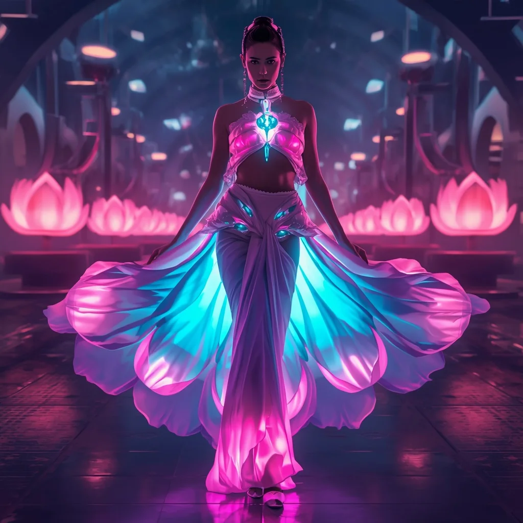 Plasma Lotus Rift Saree with Energy Bloom Reactor Field | Instagram Girl Gemini Prompt