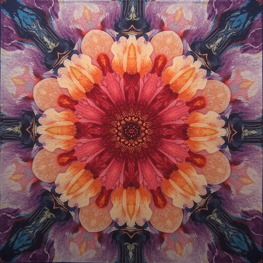 Quantum Bloom Fabric Saree with Expanding Energy Flowers | Korean Ai Prompt