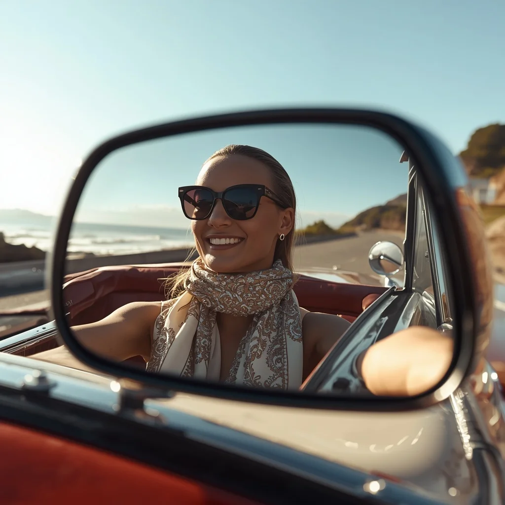 Rearview Luxury Car Selfie | Saree Ai Prompt