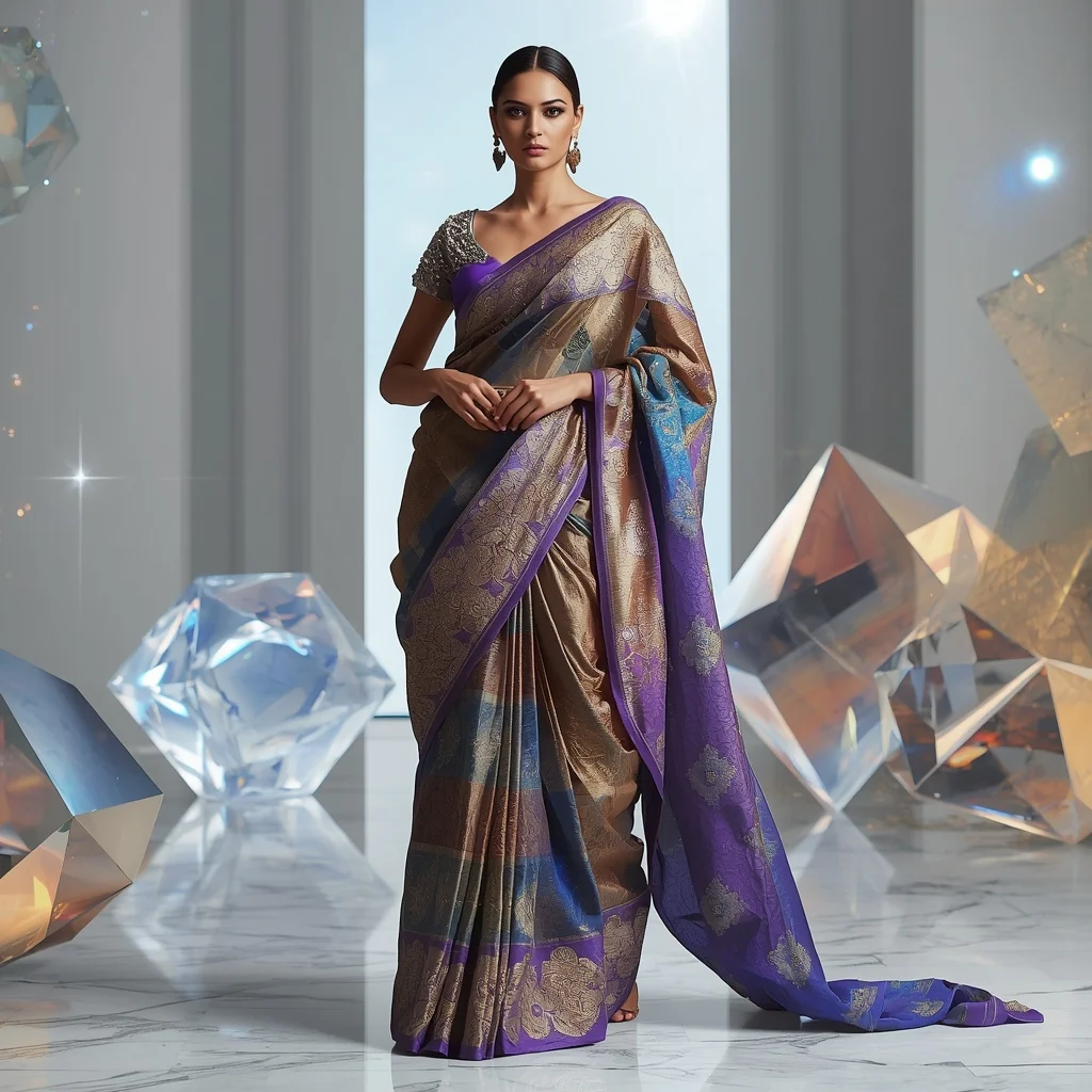 Supreme Hyper Celestial Rift Singularity Saree – Ultimate Avant-Garde Festival Saree with Impossible Pose and Rift Singularity Universe Background | 4k Ai Prompt