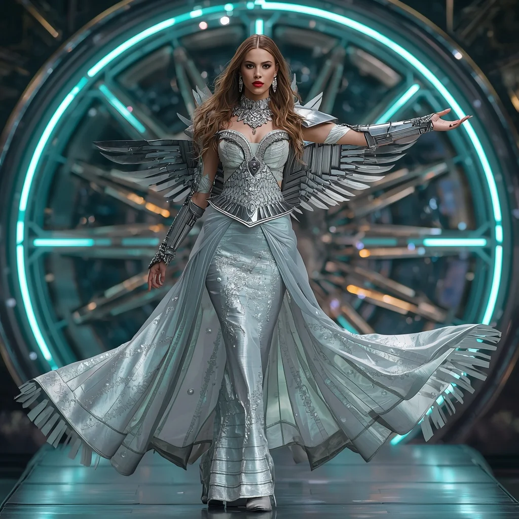 Titanium Nebula Fragment Apex Core Armor Saree with Floating Arc Hypermatrix Quantum Corridor Nexus Grid Collapse System Engine | Beautiful Woman Ai Prompt