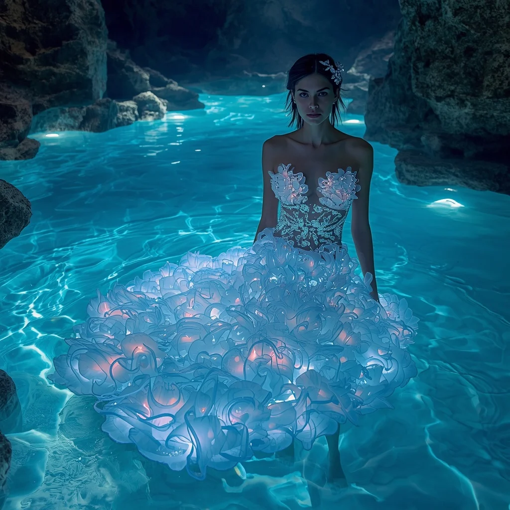 Undersea Bioluminescent Couture | New Design Ai Prompt